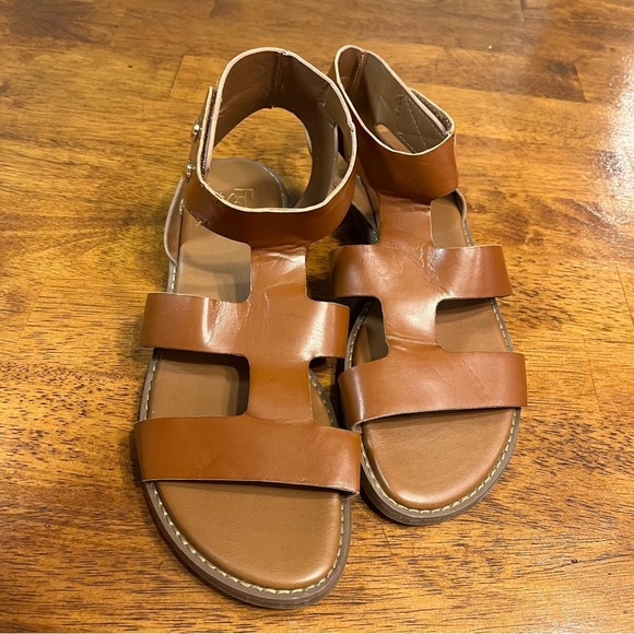 FRANCO SARTO Womens Brown Genevia Open Toe Wedge Gladiator Sandals Shoes 8.5 - Picture 2 of 9